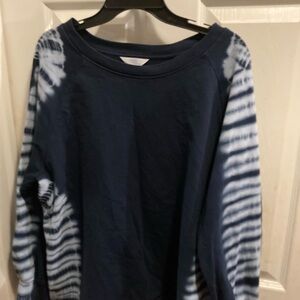 Time and Tru Navy and White Tie-Dye Sweatshirt Ladies Size XL Like New
